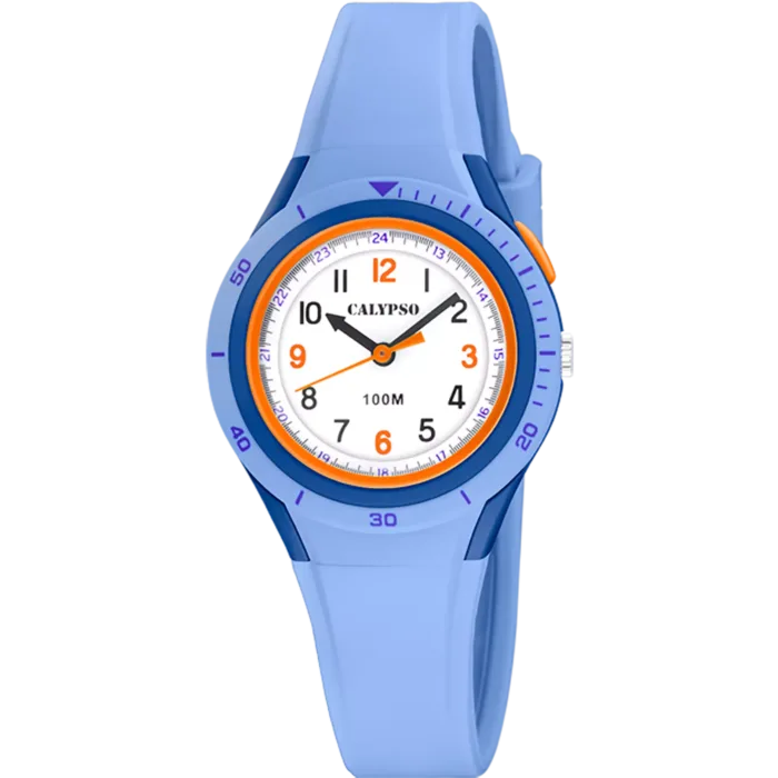 Reloj Calypso K5856/4 Unisex – Azul Deportivo con Detalles Naranja 10 ATM