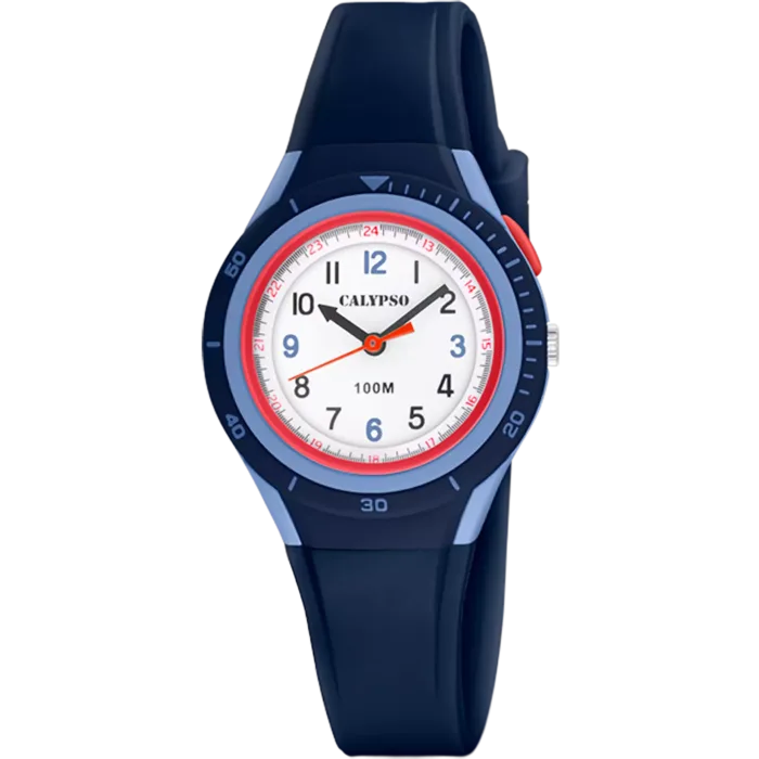 Reloj Calypso K5856/5 Unisex – Azul Marino y Rojo Deportivo 10 ATM
