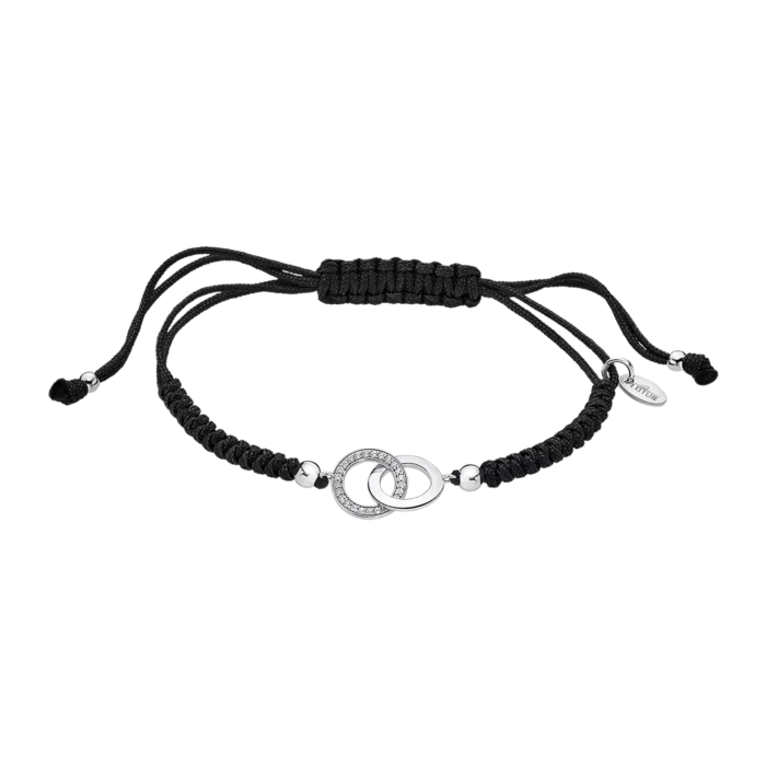 Pulsera Lotus Silver LP1990-2/2 Moments - Plata 925 y Circonitas con Cordón Negro