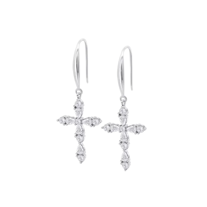 Pendientes Lotus Silver LP3915-4/1 de Plata 925 con Cruz de Circonitas Blancas