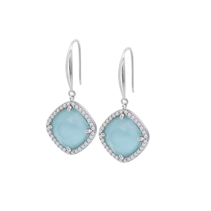 Pendientes Lotus Silver LP3921-4/2 de Plata con Circonita Azul y Orla de Brillos