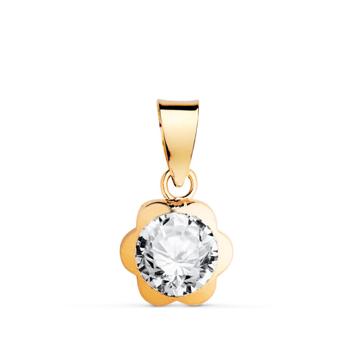 18K COLGANTE ORO AMARILLO MARGARITA CON CIRCONITA. MEDIDA: 8X7 MM