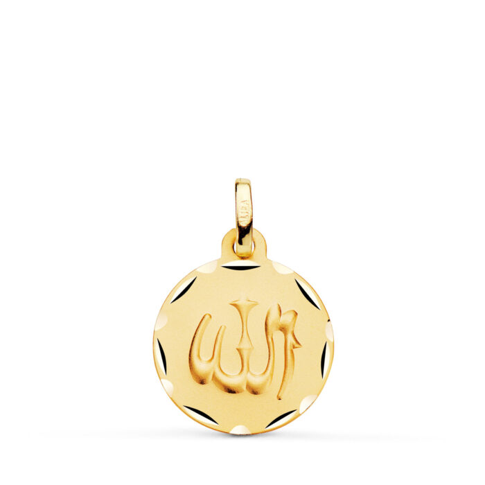 18K MEDALLA ORO AMARILLO ALA ES GRANDE TALLADA Y MATIZADA 16 MM