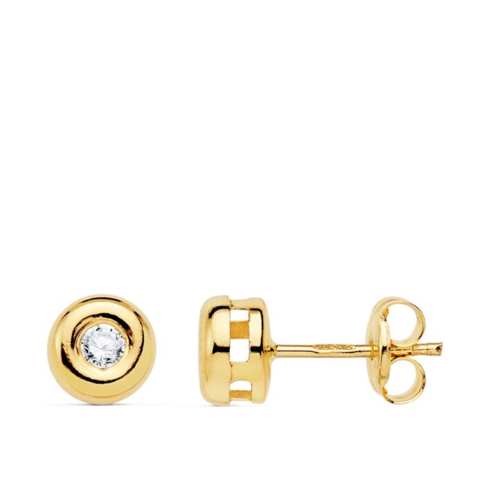 18K PENDIENTES CHATON ORO AMARILLO DIAMANTES LABORATORIO 0,100 QTS VS2-G. MEDIDA: 6 X 6 MM. CIERRE PRESION