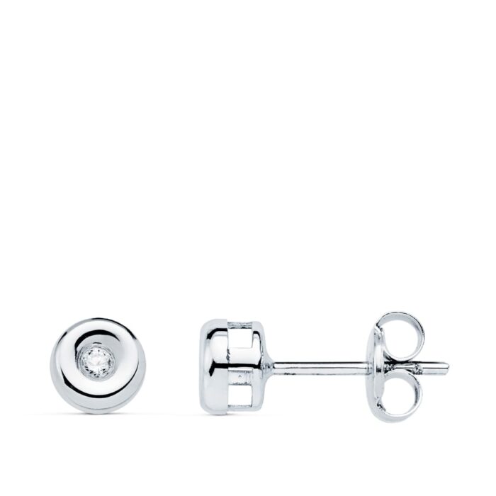 18K PENDIENTES CHATON ORO BLANCO DIAMANTES LABORATORIO 0,030 QTS VS2-G. MEDIDA: 4,8 X 4,8 MM. CIERRE PRESION