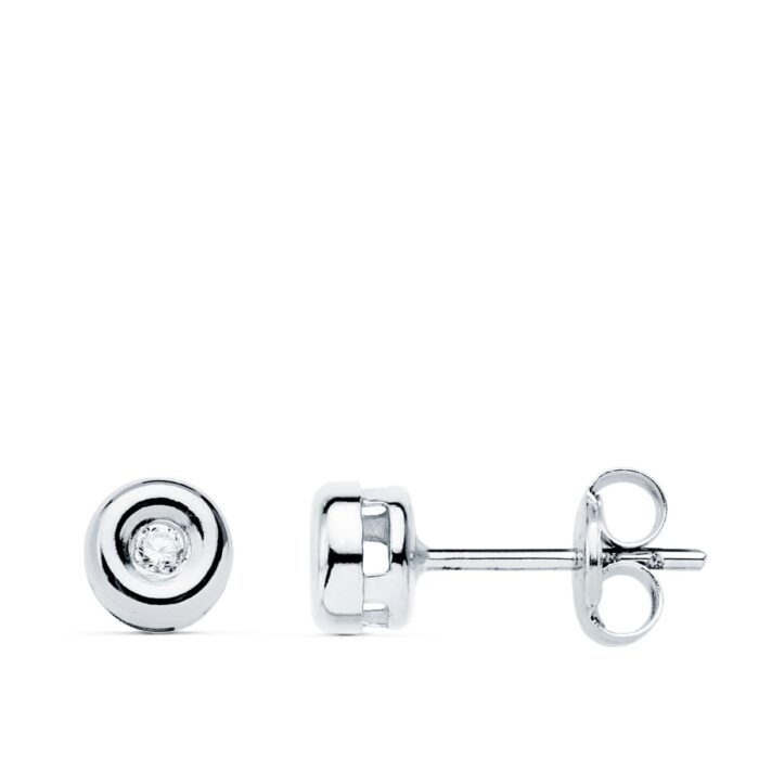 18K PENDIENTES CHATON ORO BLANCO DIAMANTES LABORATORIO 0,040 QTS VS2-G. MEDIDA: 5,5 X 5,5 MM. CIERRE PRESION