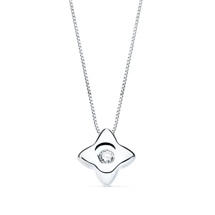 18K GARGANTILLA ORO AMARILLO ESTRELLA 5,5 MM DIAMANTE LABORATORIO 0,020 QT. G-VS2. CADENA 42CM