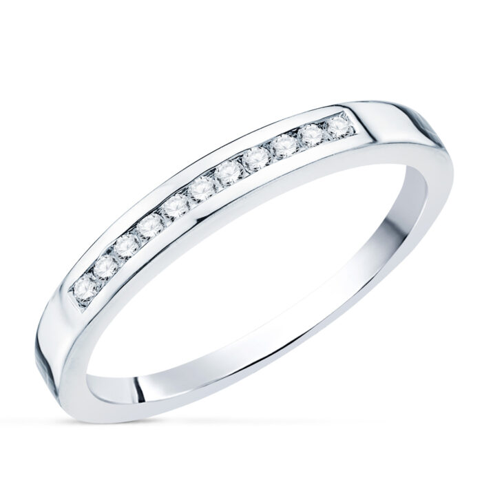 18K SORTIJA ORO BLANCO 11 DIAMANTES DE LABORATORIO 0,150 QTS. VS2-G