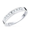 Alianza de Oro Blanco 18K con 8 Diamantes (0,24 ct) – Calidad VS2 Color G