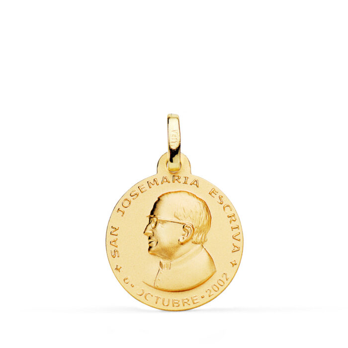 18K MEDALLA ORO AMARILLO SAN JOSE Mª ESCRIVÁ LISA MATIZADA 18MM