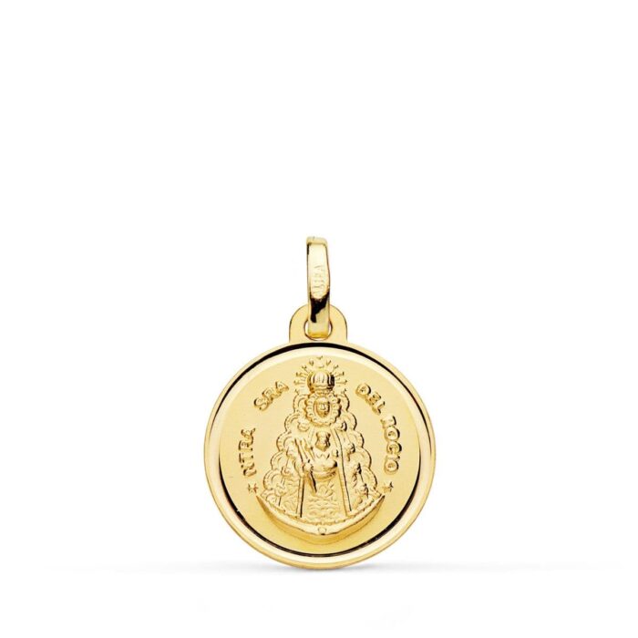 18K MEDALLA ORO AMARILLO VIRGEN DEL ROCIO BISEL 16 MM