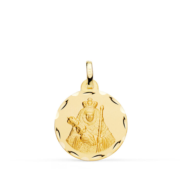 18K MEDALLA ORO AMARILLO NUESTRA SEÑORA DE LA CANDELARIA TALLADA 18 MM