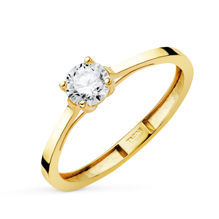 18K SOLITARIO ORO AMARILLO 4 GARRAS CON DIAMANTE LABORATORIO 0,50 QTES. G - VS1