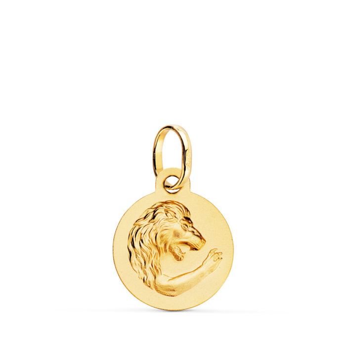 18K MEDALLA ORO AMARILLO HOROSCOPO ORO AMARILLO ORO AMARILLO LEO MATIZADA 13 MM