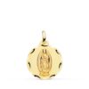 Medalla tallada de la Virgen de Guadalupe en oro amarillo de 18 quilates y 18 milímetros para mujer