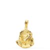 Mini colgante de oro amarillo de 18 quilates con el rostro de Cristo estilo Murillo en relieve, tamaño extra pequeño 18x14 mm.