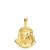 Colgante pequeño de oro amarillo de 18 quilates con el rostro de Cristo de Murillo en relieve, tamaño 20x16 mm.