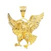 Colgante de águila calva americana con alas extendidas en oro amarillo de 18 quilates de 49x47 mm.