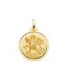 Medalla grande de San Jorge y el dragón de 24 mm en oro amarillo de 18 quilates con bisel exterior pulido brillante.
