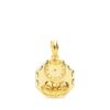 Medalla octogonal de oro amarillo 18k con figura del Niño de la Hora, reloj y borde tallado brillante de 15x15 mm