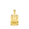 Medalla rectangular de oro amarillo 18k con el Niño de la Hora, reloj central y borde tallado reflectante 19x11 mm