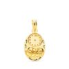 Medalla ovalada de oro amarillo 18k con el Niño de la Hora y bisel exterior tallado brillante 19x12 mm