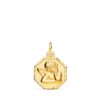 Medalla Octogonal Angelito Burlón 13x13 mm en Oro Amarillo 18K Tallada