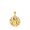 Medalla Angelito Burlón 14 mm en Oro Amarillo 18K con Bisel de Arcos