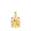 Medalla Tonel Ángel Burlón en Oro Amarillo 18K - Modelo Ligero (20x13 mm)