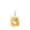Medalla Tonel Ángel Burlón en Oro Amarillo 18K - Acabado Mate y Brillo (19x13 mm)