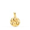 Medalla Ángel Burlón en Oro Amarillo 18K - Ligera con Bisel Tallado (14 mm)