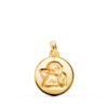 Medalla Ángel Burlón en Oro Amarillo 18K - Contraste Mate y Brillo (16 mm)
