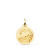 Medalla Niño del Pesebre en Oro Amarillo 18K - Diseño Plano Liso (16 mm)