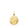 Medalla Niño del Pesebre en Oro Amarillo 18K - Bisel Liso (14 mm)