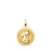 Medalla de Oro Amarillo 18K Ángel "Yo te guardaré" – Brillo 16 mm