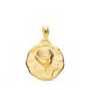 Medalla de Oro Amarillo 18K Ángel "Niño de la Flor" – 17 mm