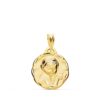 Medalla de Oro Amarillo 18K Ángel Querubín Tallado – 15 mm