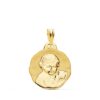 Medalla de Oro Amarillo 18K Ángel Querubín - Acabado Brillo 19 mm