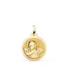 Medalla Ángel Niña Revoltosa de Oro Amarillo 18K - Brillo 16 mm