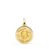 Medalla Ángel en la Nube de Oro Amarillo 18K con Bisel - 16 mm