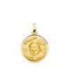 Medalla Angelito en la Nube en Oro Amarillo 18K - 18 mm con Bisel Pulido