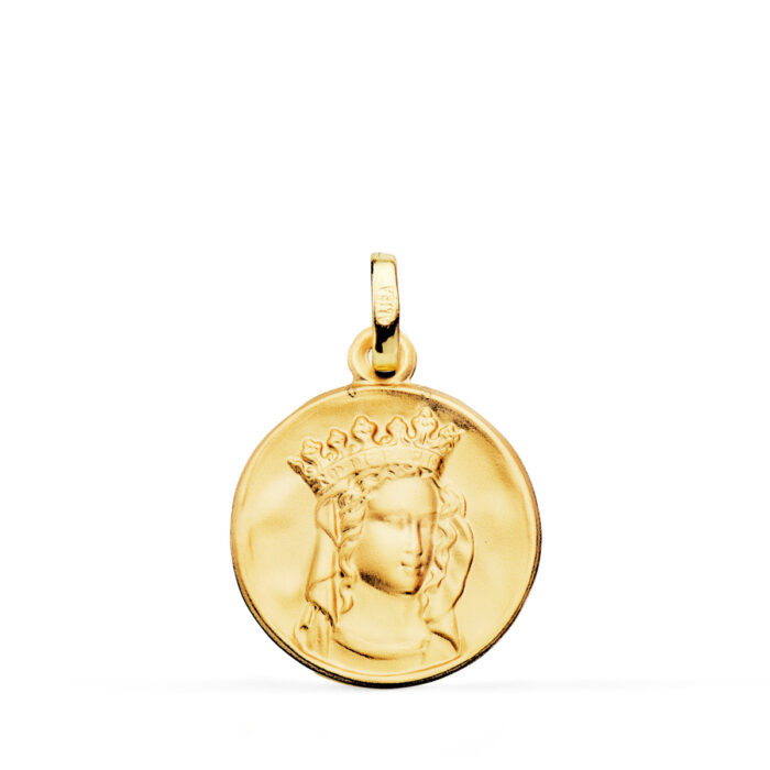 Medalla Notre Dame de París en Oro Amarillo 18K – 18 mm Estilo Acuñación Antigua