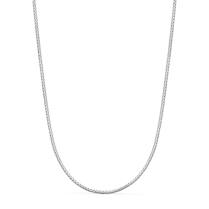 18K CADENA ORO BLANCO PLANA EN BRILLO. ANCHO: 1,2 MM. LARGO: 45 CM. CIERRE REASA