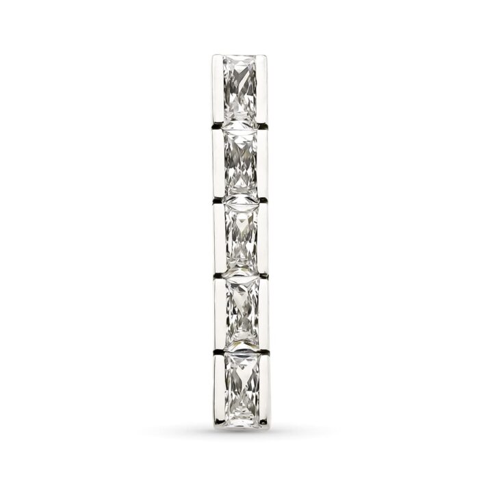 18K COLGANTE ORO BLANCO BARRA CON CIRCONITAS