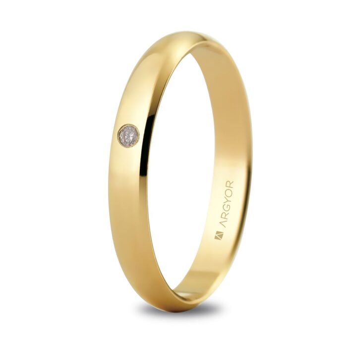 Alianza 3mm con diamante 0.02ct