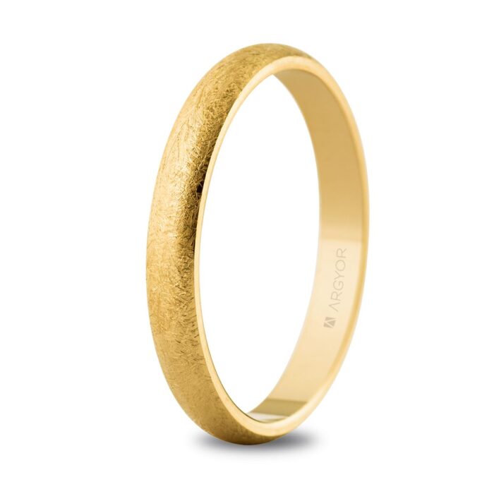 Alianza boda de oro 3mm hielo (50306H)