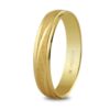 Alianza de Boda Oro Amarillo 18K – Diseño Satinado con Franjas Diagonales (4 mm)