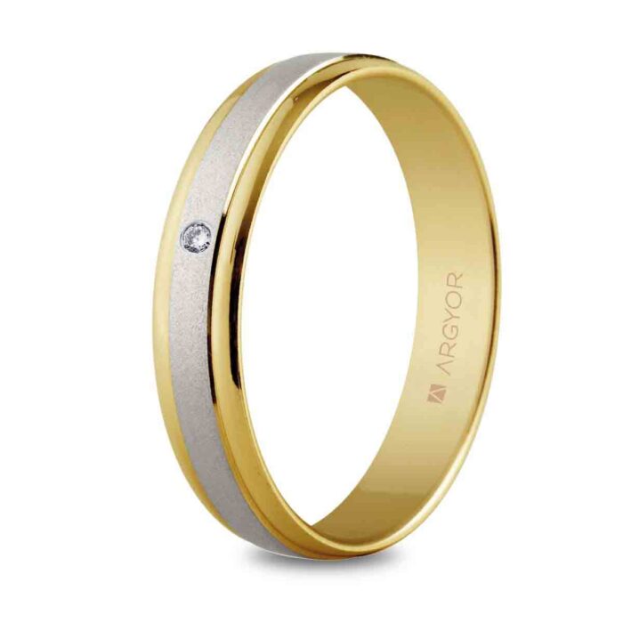 Alianza 4mm con diamante 0.02ct