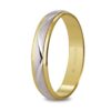 Alianza de Boda Bicolor 18K Estriada - Diseño Original 4mm
