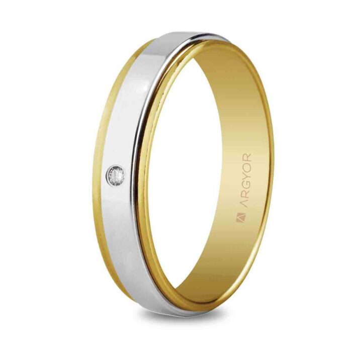 Alianza 5mm con diamante 0.02ct